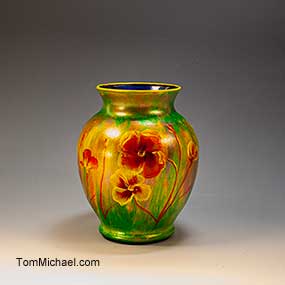 Art Glass Vases for Sale, Antique Art Glass Vases for Sale, home decor, contemporary art glass, hand-painted vases for sale, Tom Michael